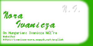 nora ivanicza business card